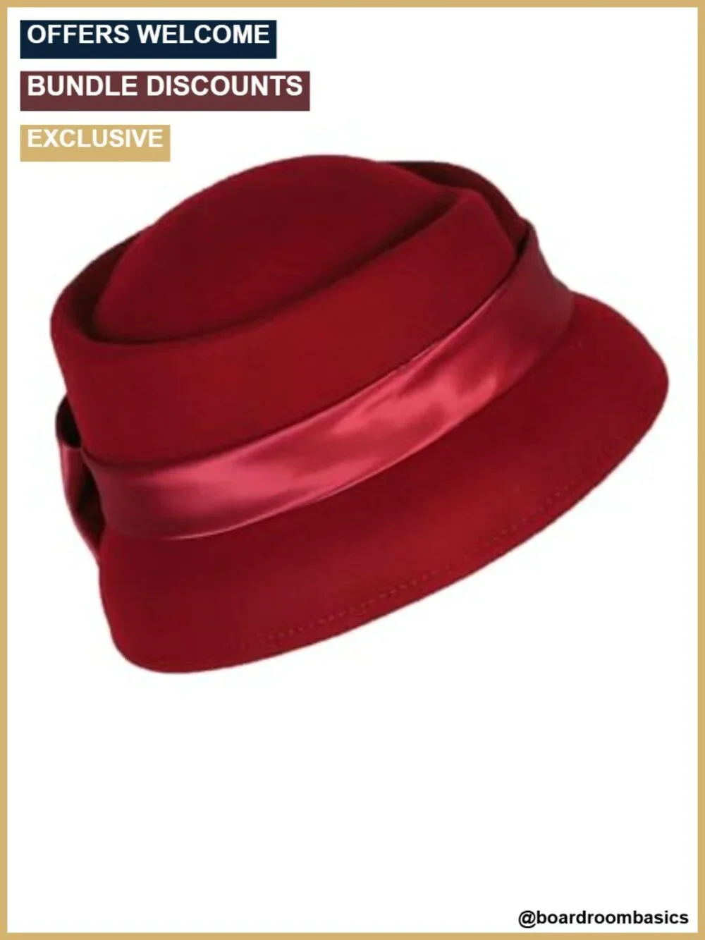 Women's Wool Felt Fedora Hat - Elegant Cloche with Bow Ribbon